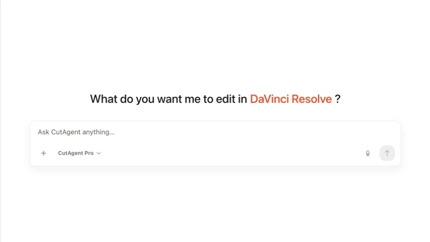 CutAgent desktop asking an editor what to edit in DaVinci Resolve